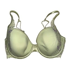 Victoria's Secret 34D Light‎ Green Lace Trim Push Up Bra